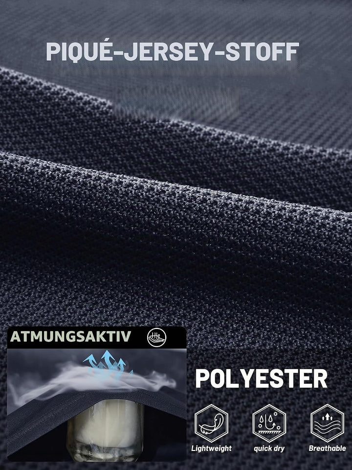 TACVASEN Herren Poloshirt Langarm Golf Tshirts Tactical Shirt Leicht Atmungsaktiv Freizeitshirts mit