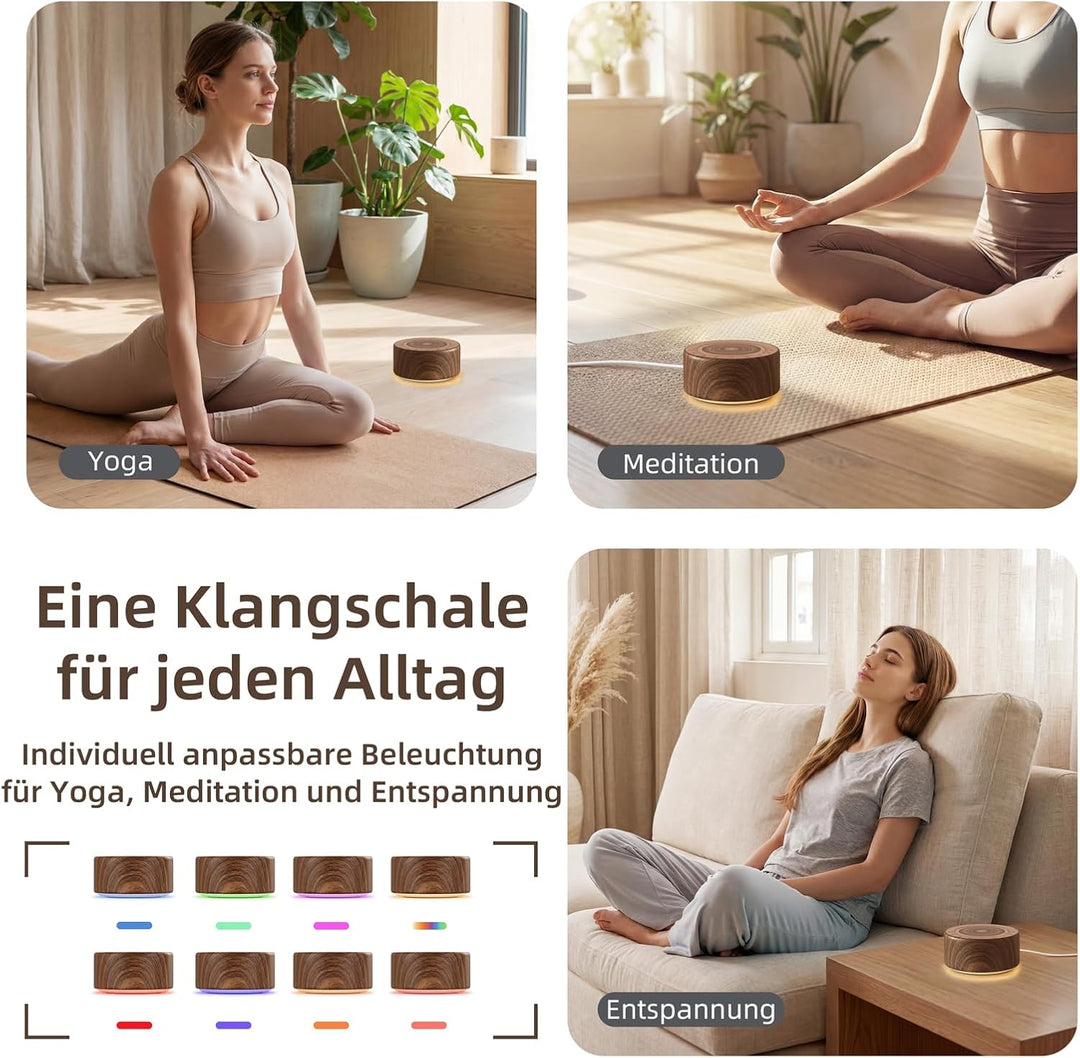Kipcush Tibetische Meditationsschalen-Klangmaschine – 7 Klangschalen in verschiedenen Grössen für Yo