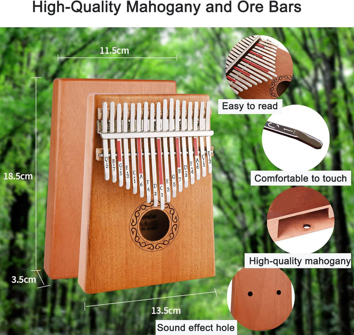 Kalimba 17 Schlüssel, Nabance Daumenklavier Kalimba Professionelles Finger Daumen Piano Karimba Inst