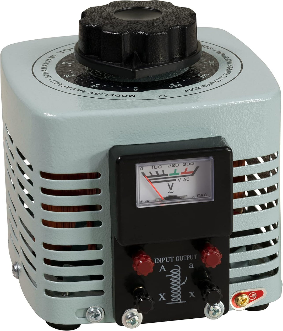 MC POWER - Ringkern-Stelltrafo | V-2000 | Ring Trafo regelbar 0-250V, 2A, 500 Watt, Regeltrafo NICHT