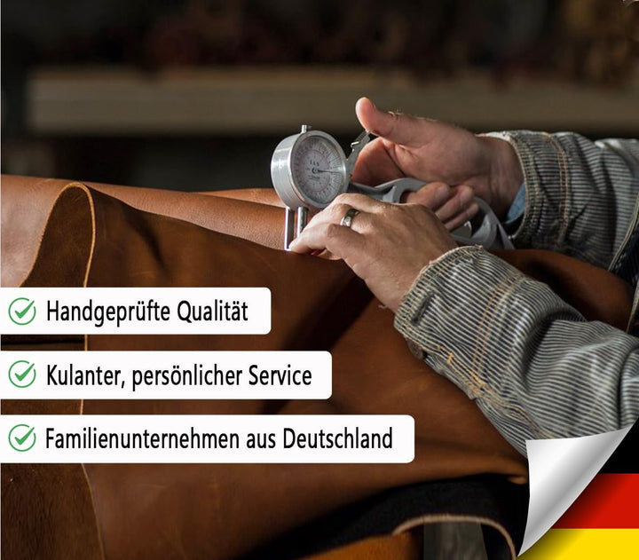 ALMADIH Leder A5 Organizer Reissverschluss + Kalender 2024 Schreibblock BV Premium Rindsleder Lederm