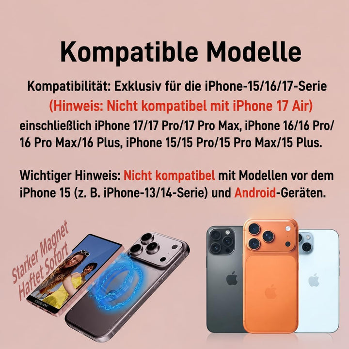 EACHSHOT CineJoy M2 Magnetisches Vlog Selfie Monitor 𝐦𝐢𝐭 𝐢𝐏𝐡𝐨𝐧𝐞 𝟏𝟓 𝟏𝟔 𝟏𝟕 𝐒𝐞𝐫𝐢𝐞𝐬, Bildschirm 4K 120fp