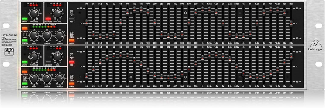 Behringer ULTRAGRAPH PRO FBQ6200HD Hochauflösender 31-Band-Stereo-Grafik-Equalizer mit FBQ-Feedback-