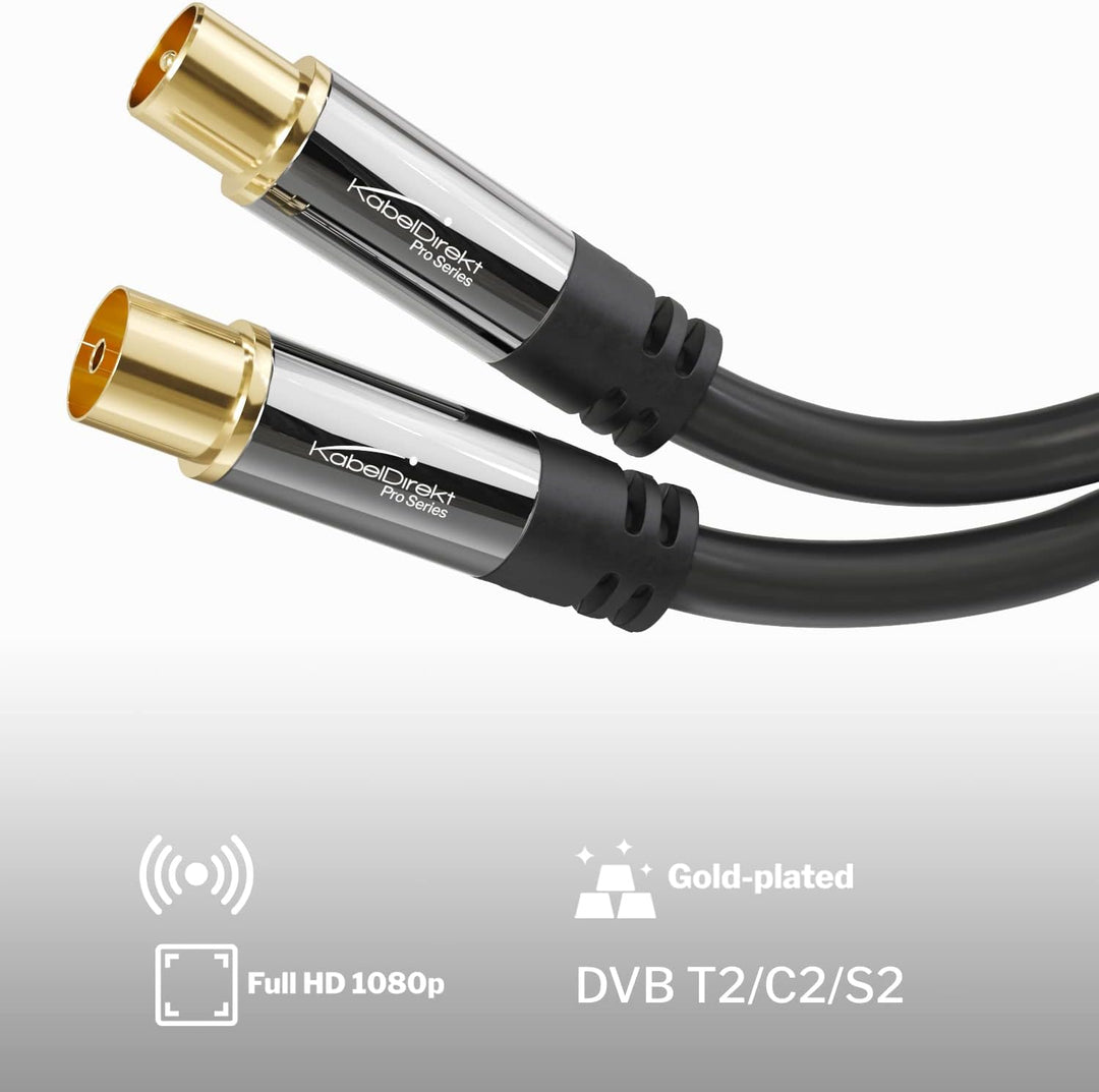 KabelDirekt – 4K Antennenkabel, Koaxialkabel, TV Kabel – 10 m – Fernsehkabel für digitales &amp; analoge