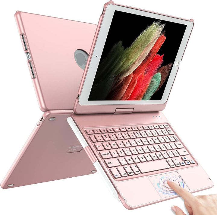 TQQ Tastatur Hülle für iPad 10.2 Zoll (7., 8. und 9. Generation) mit Präzisions-Trackpad, Notebook-ä