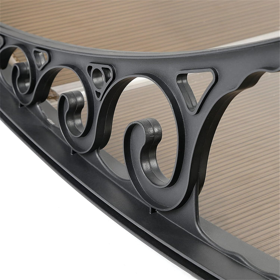 Homewell Vordach für Haustür 100 x 100cm Braun, Modern Überdachung Haustür aus PC-Hohlplatte, PP-Kun