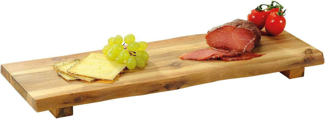 LS-LebenStil XL Vesperbrett Servierbrett Akazie 53x19x4cm - FSC Zertifiziert - Standfüsse - auf Füss