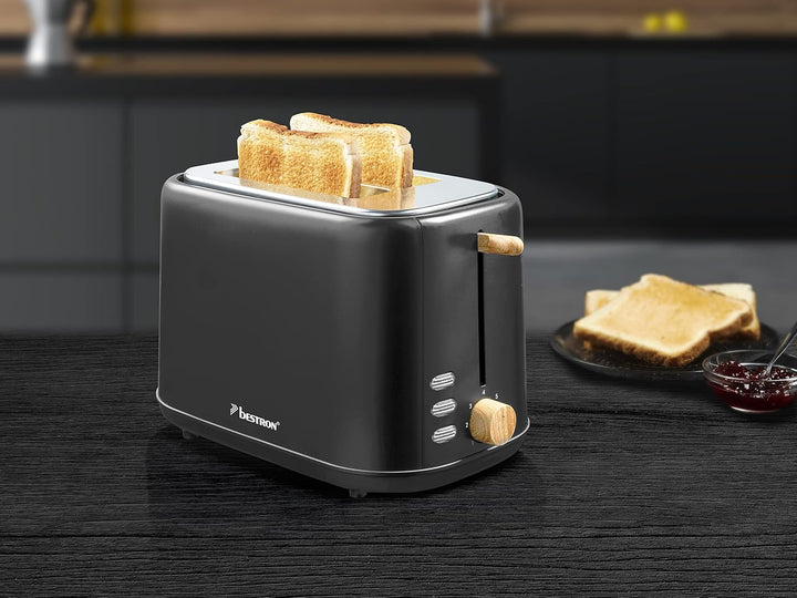 Bestron Toaster für 2 Toastscheiben, inkl. Brötchenaufsatz, 7 Bräunungsstufen & Krümelschublade, 800