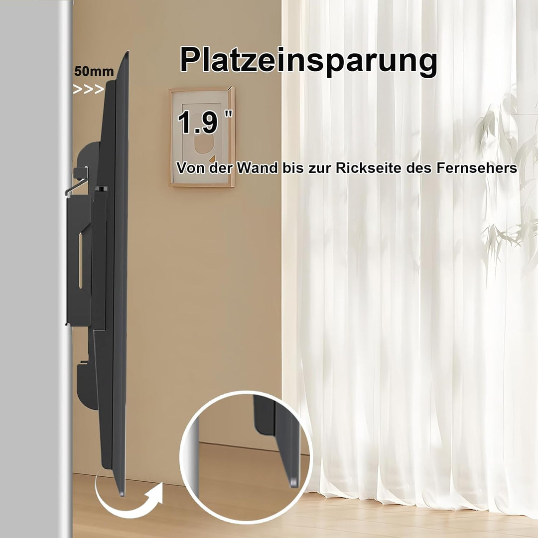 TV Wandhalterung Neigbar für 14-42 Zoll LED LCD OLED Plasma Flachbildfernseher, 32 38 40 Flach Curve