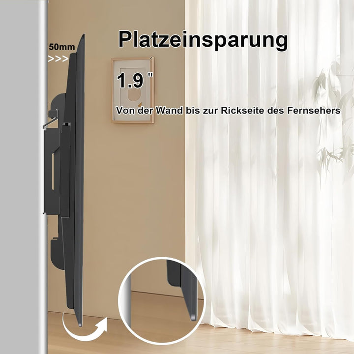 TV Wandhalterung Neigbar für 14-42 Zoll LED LCD OLED Plasma Flachbildfernseher, 32 38 40 Flach Curve