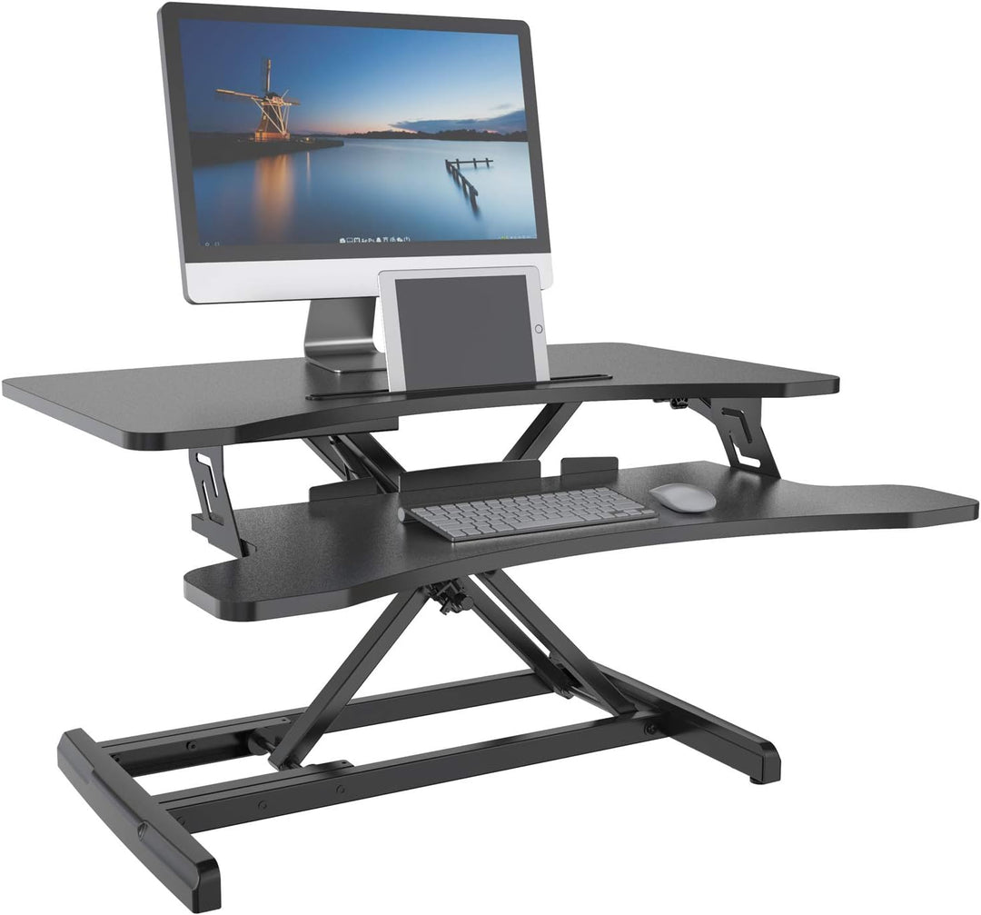 HFTEK Sitz-Steh-Desktop-Schreibtisch Arbeitsplatz Sit & Stand Laptop Mount Workstation (FY63GSD), FY