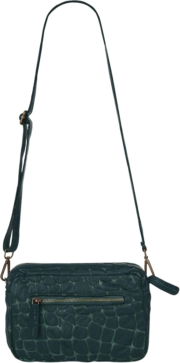 Samantha Look Umhängetasche echt Leder Damen - 021671 Blau, Blau