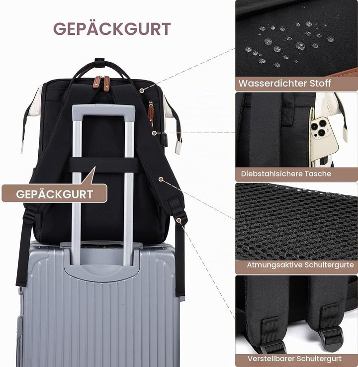 LOVEVOOK Rucksack Damen Laptop Rucksäcke mit Laptopfach 15.6 Zoll | Schulrucksack Mädchen Teenager