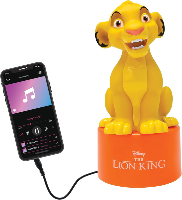 Lexibook, Disney Der König der Löwen, Simba Nachtlicht mit Lautsprecher für das Kinderzimmer, weiche