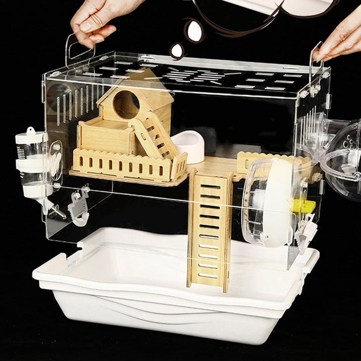 Clear Hamster Cage, Hamster Cage | Hamster Lebensraum Haustier Beobachtung Tierkäfig,Atmungsaktives