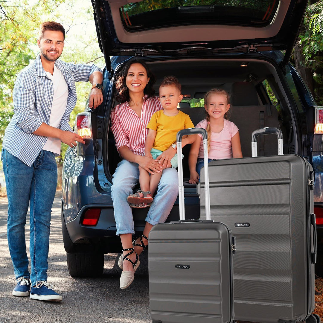 ITACA - Koffer Set mit Rollen in gross für Reisen - Reisekoffer Set aus robuster hartschalenkoffer-S