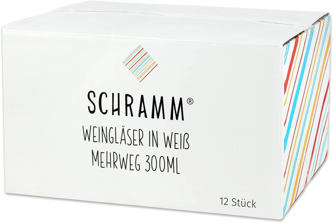 Schramm® Mehrweg Weingläser in weiss wählbar 6, 12, 24 oder 48 Stück Champagner Glas Sektflöten Sekt