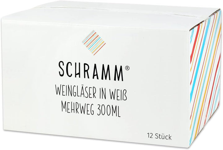 Schramm® Mehrweg Weingläser in weiss wählbar 6, 12, 24 oder 48 Stück Champagner Glas Sektflöten Sekt