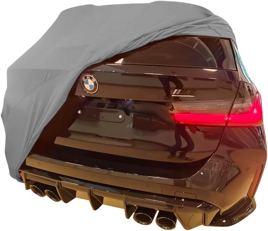 Star Cover Indoor Autoabdeckung passend für BMW M3 Touring (G81) Indoor Cover mit Spiegeltaschen SUP