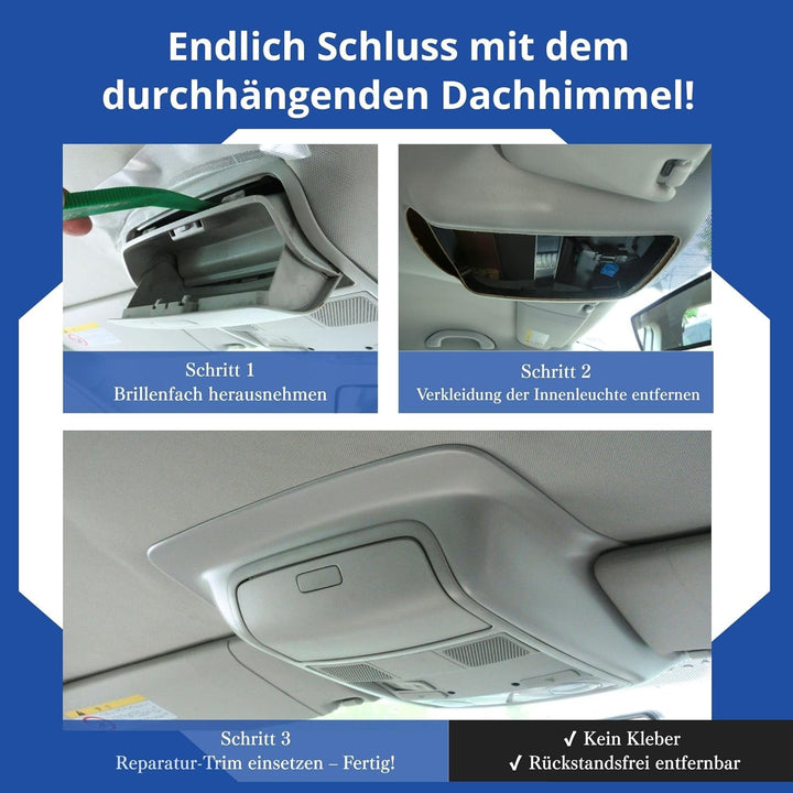 CASPORT Dachhimmel am Brillenfach löst sich Reparaturset einfach ersatz fürVW Golf MK5 (Geprägt Grau