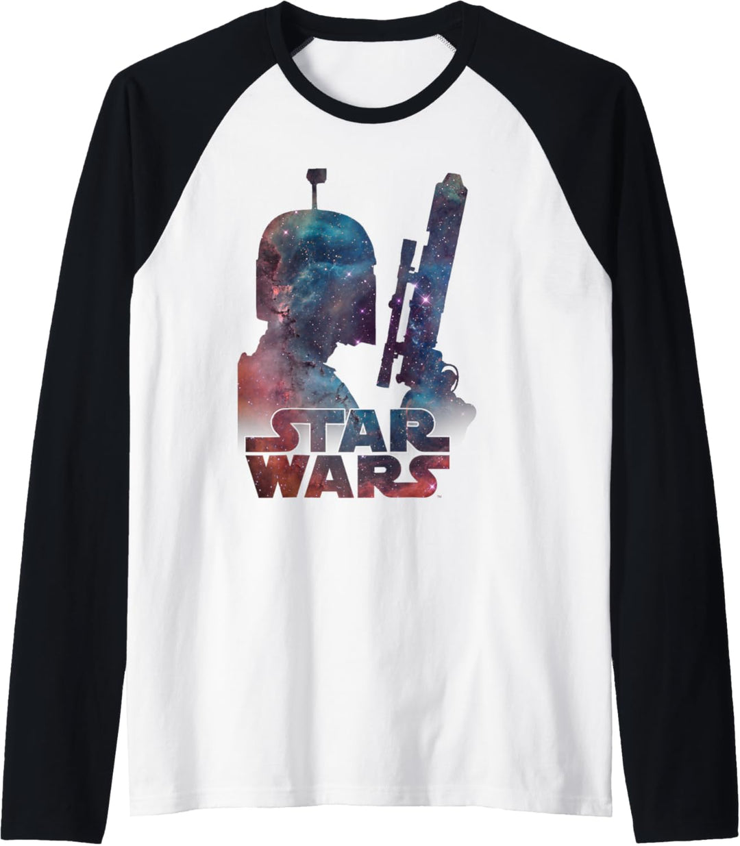 Star Wars Boba Fett Silhouette Galaxy Fill Raglan