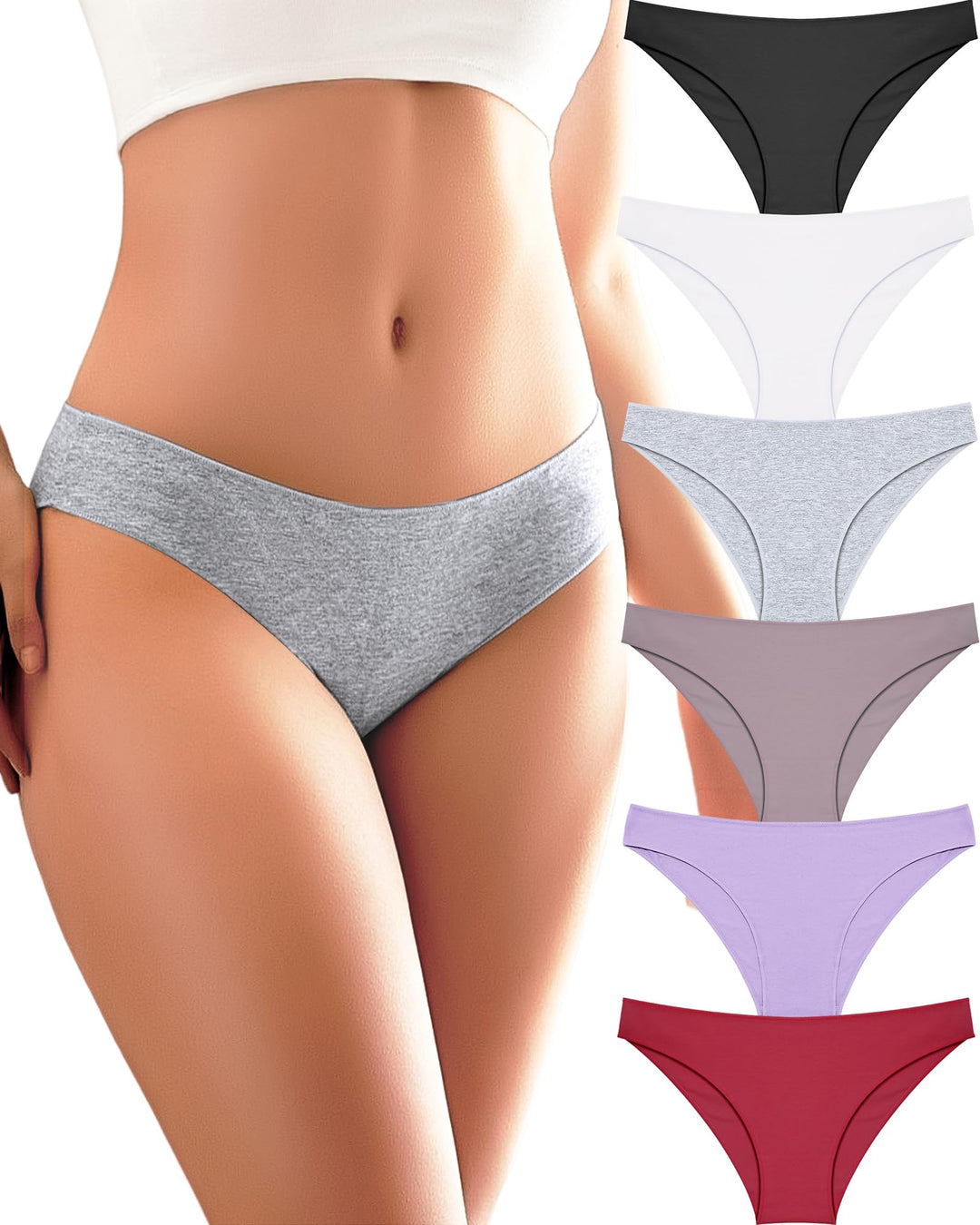 ALL OF ME 6er Pack Unterhosen Damen Baumwolle Unterwäsche Frauen Set Cotton Panties Slips Mehrpack H