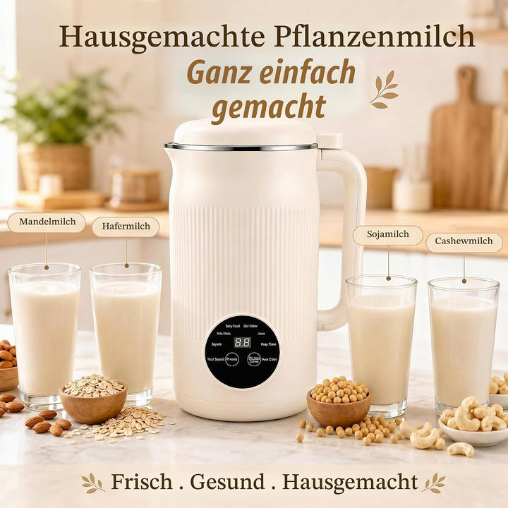 Sojamilch Hersteller 1200ml, Nussmilchmaschine 8 Modi, Automatische Mandelmilchmaschine mit Verzöger