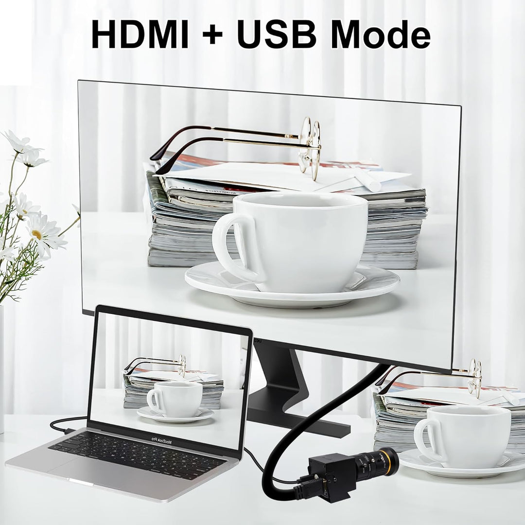 Svpro HDMI USB Kamera 4K Streaming Webcam mit 5-50mm Telephoto Zoom Manuelles Objektiv, USB Industri