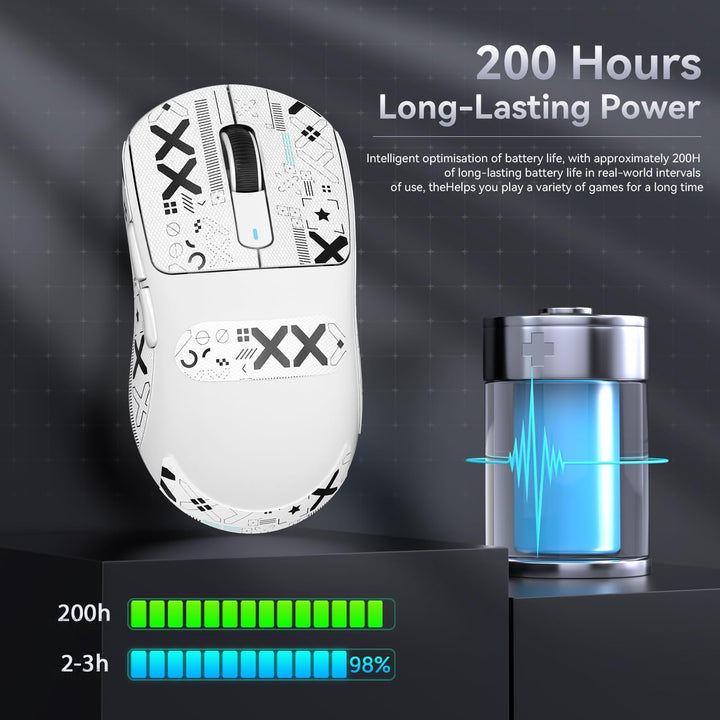 ATTACK SHARK X3 49g Superlight Maus mit Klebeband, PixArt PAW3395 Gaming-Sensor, BT/2,4G Kabellose/K