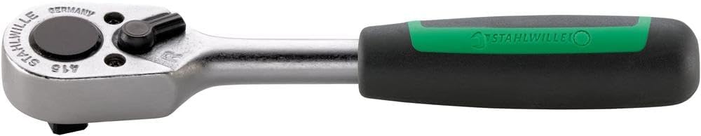 STAHLWILLE 415 l 1/4" Knarre mit Kugelarretierung, Länge: 120 mm l ergonomischer 2-K-Griff l 22 Zähn