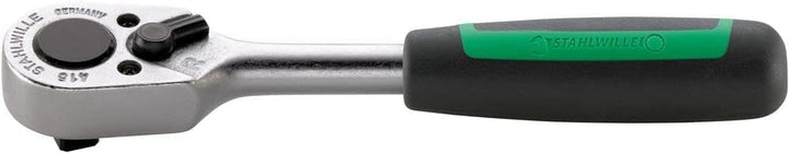 STAHLWILLE 415 l 1/4" Knarre mit Kugelarretierung, Länge: 120 mm l ergonomischer 2-K-Griff l 22 Zähn
