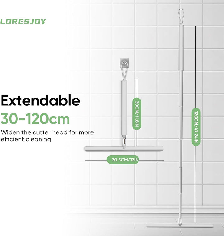Duschabzieher Einstellbar 30-120cm, Duschabzieher Silikon Set mit Halterung, Abzieher Dusche, Badezi