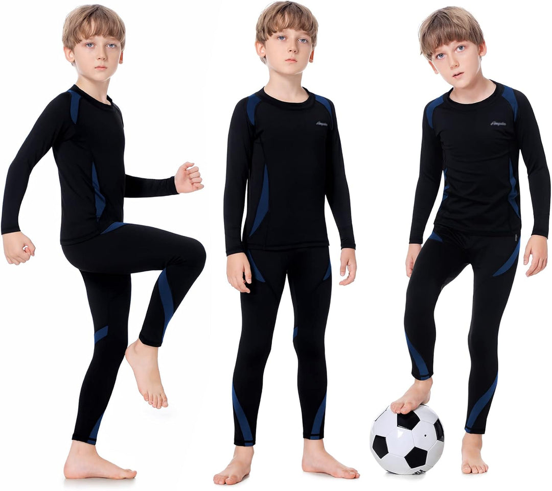 Thermounterwäsche Kinder, Funktionsunterwäsche Junge Skiunterwäsche Mädchen mit Fleece Winter atmung