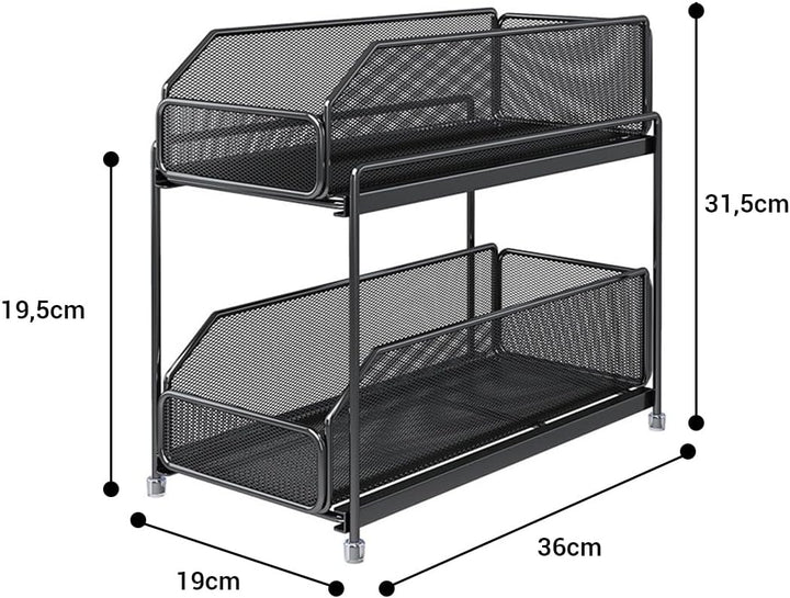 Heikoeco® Schrank Organizer, Gewürzregal, Baskets Organizer, 2-stöckiger Schrank-Organizer, untertei
