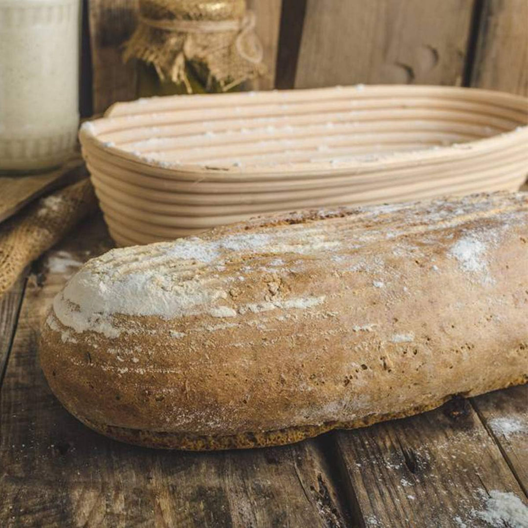 Litthing 2 Pcs Gärkorb ovales Gärkörbchen für Brot 25 x 15 x 8 cm Banneton Korb,Gärkorb aus Peddigro