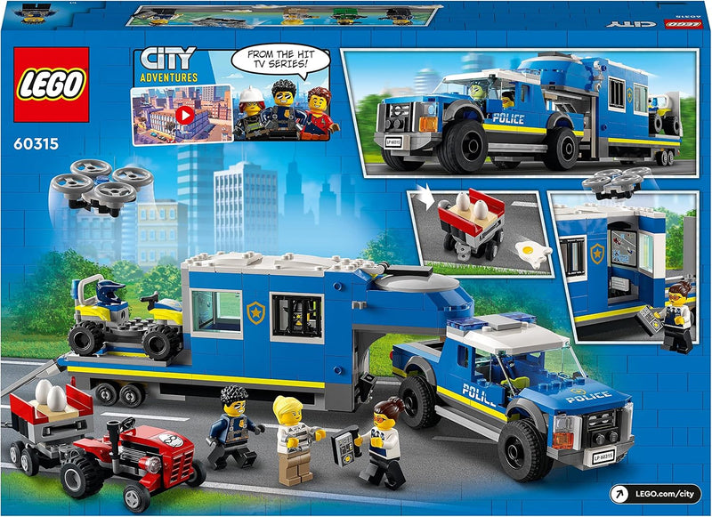 LEGO 60315 City Mobile Polizei-Einsatzzentrale Spielzeug mit Polizeiauto für Jungen und Mädchen, mit