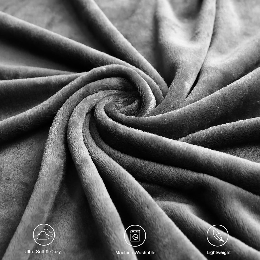 TASTHROW Grau Kuscheldecke Flauschig Decke Fleecedecke 150x200cm 150 x 200 cm Grau, 150 x 200 cm Gra