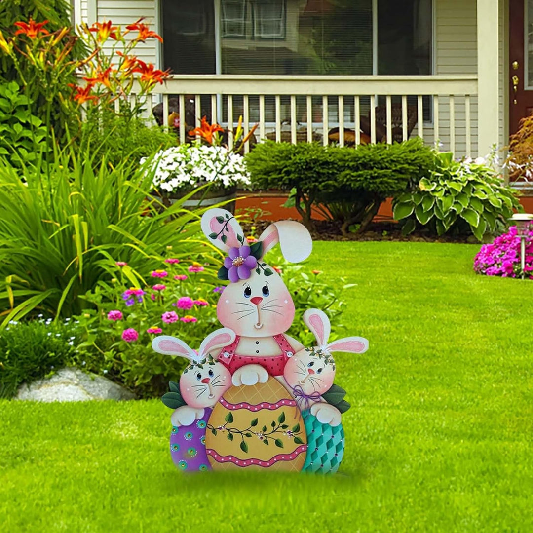 Osterhase Osterdeko Hase Gartendeko Figur Vintage Deko Frühling Gartendeko Metall Ostereier Osterdek