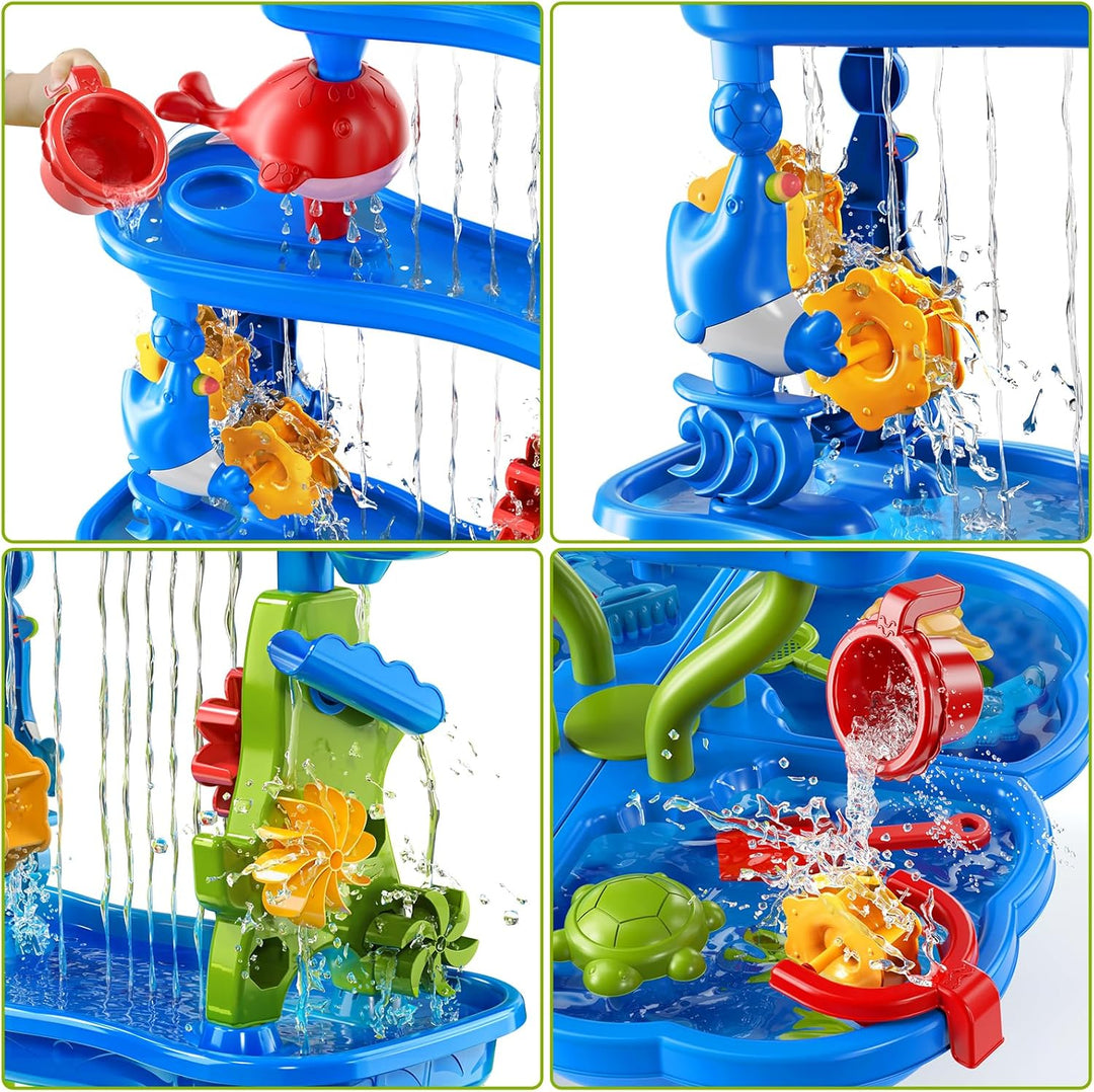 JUKUDAHU Wasserspieltisch für Kinder 3-8 Jahre, Wassertisch Wasserfallteich | Sommerliche Outdoor St