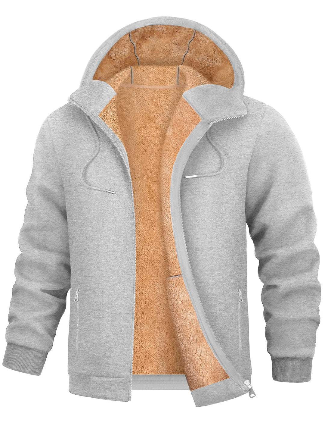 Xnova Sweatjacke Herren Fleecejacke Kapuzenpullover Zipper Hoodie Casual Bequemes und Warmes Übergan
