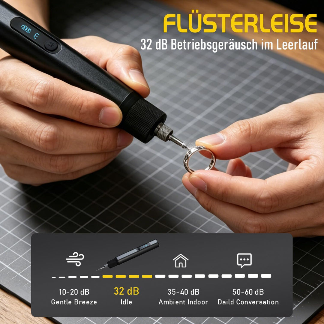 Gravierstift Akku mit Magnetbox, 5V Gravur Stift Kabellos 3 Gänge Mini Schleifer für Holz Glas Metal