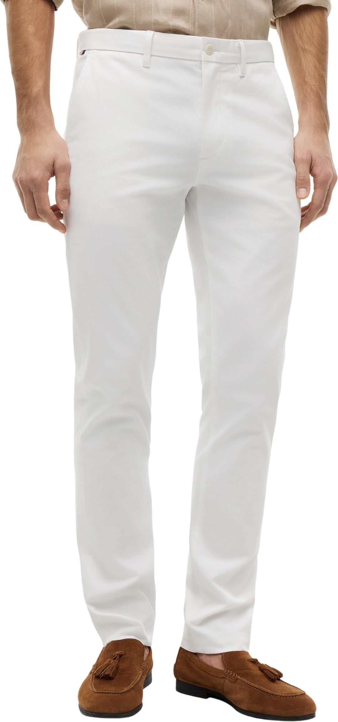 Tommy Hilfiger Herren Hose Bleecker Chino 1985 Pima Cotton Chino 28W / 29L White (Th Optic White), 2