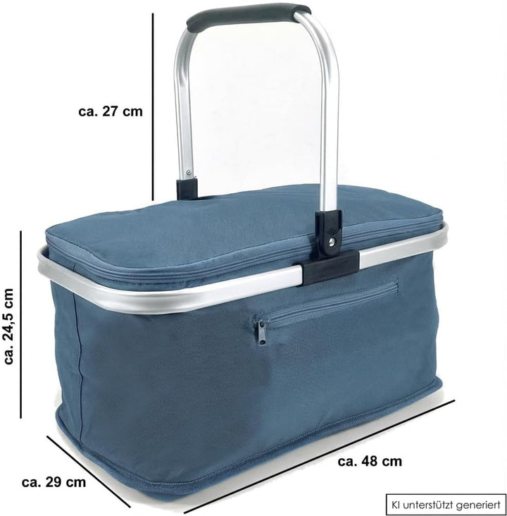 2 Stück 24L Einkaufskorb Gross Isolierkorb Kühlkorb Kühltasche Picknickkorb Thermotasche Kühltasche