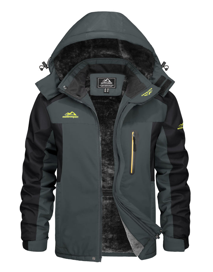 KEFITEVD Winterjacke Herren Wasserdicht Warm Gefüttert Skijacke Winter Outdoorjacke Winddicht Atmung