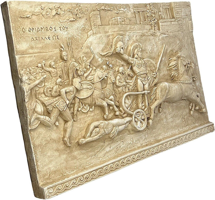 Bas Relief Triumph of Achilles Hector Body Cast Stone Griechische Skulptur Wanddekoration