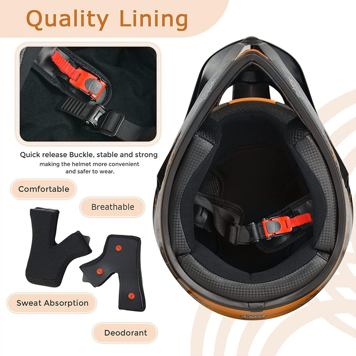 Jugend-Offroad-Motocrosshelme,Fahrradhelme für Jungen und Mädchen,Personalisierter Motorradhelme,CE