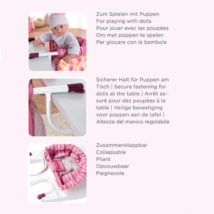 Götz 3401578 Tischsitz - Puppen-Zubehör für alle Puppengrössen von Babypuppen und Stehpuppen von 30