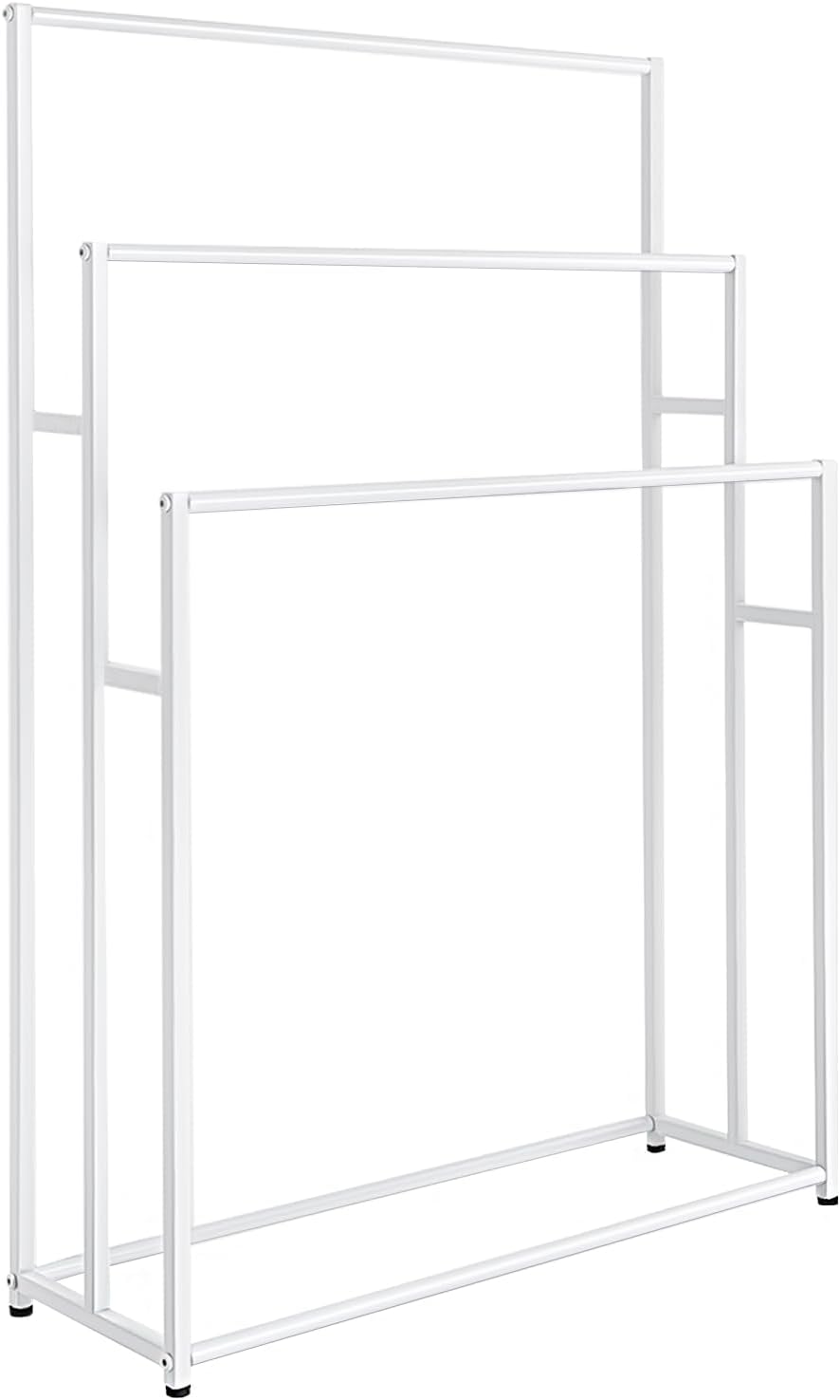 Handtuchständer 3 Stufen Ständer Weiss 55 lbs Traglast Schweres Eisen für Bad Balkon Schlafzimmer Ra