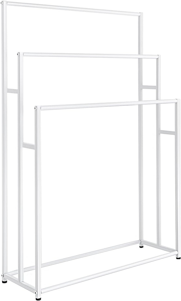 Handtuchständer 3 Stufen Ständer Weiss 55 lbs Traglast Schweres Eisen für Bad Balkon Schlafzimmer Ra