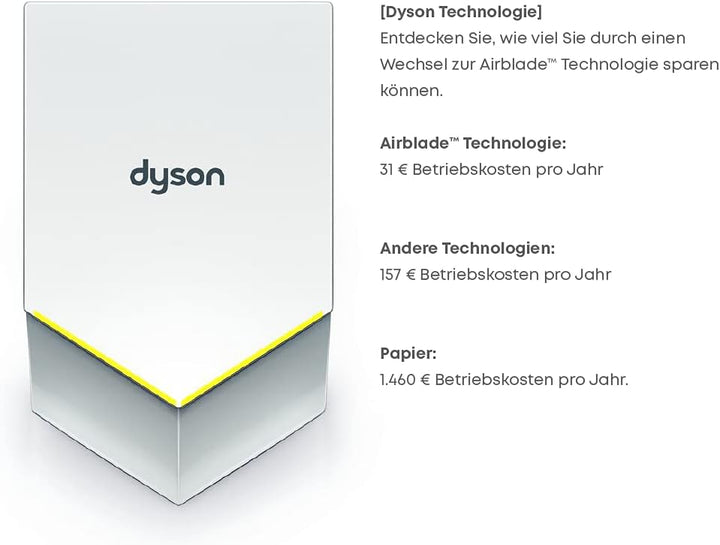 Dyson Airblade™ - HU02 White - Plug&Play aus Polycarbonat, Luft Klinge V elektrischer Handtrockner z
